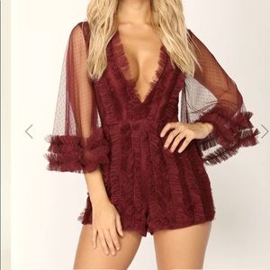 Lace/sheer romper